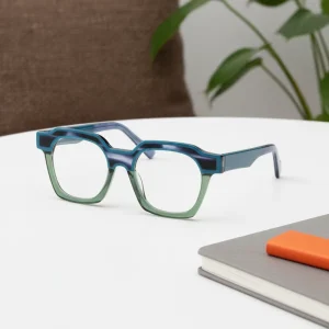 Vintage Fashion Patchwork Color Art Polygonal Eyewear Optical Frame Acetate Eyeglasses Frames Customized Logo