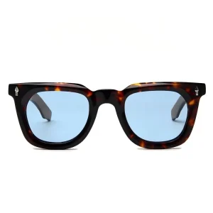 Vintage Full-Rim Sunglasses, Thick Frame, Polarized UV Protection, Unisex