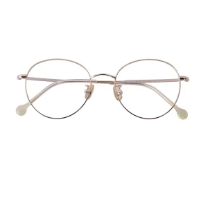 Vintage Gold Round Metal Optical Frames for Women and Men
