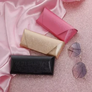Vintage Leather Foldable Glasses Case Pouch for Sunglasses and Prescription Glasses