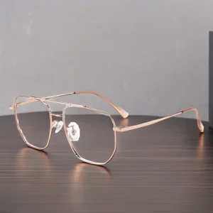 Vintage Luxury Titanium Eyeglasses Frame Custom Big Square Acetate Glasses for Men Women Light Blue Reading Glasses
