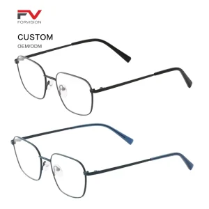 Vintage Matte Square Metal Eyeglass Frame, Unisex, Ultralight, Customizable