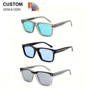 Vintage Multiple Lens Color Option Temple Rectangle Sunglasses UV400 Trendy Color Lens New style Trendy TR90 Sunglasses