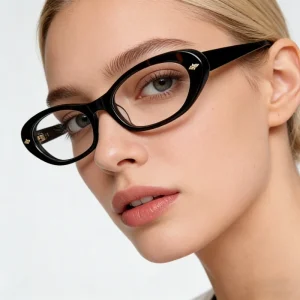Vintage Oval Acetate Eyeglasses Retro Optical Frames Tortoise Shell Black White Green Eyewear