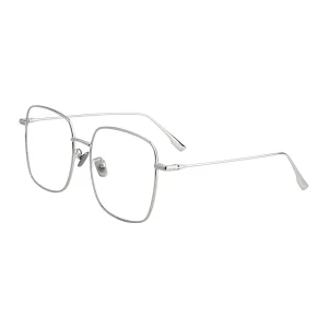 Vintage Oversized Metal Square Eyewear Frames for Women and Men Anti-Blue Light Myopia Optical Glasses