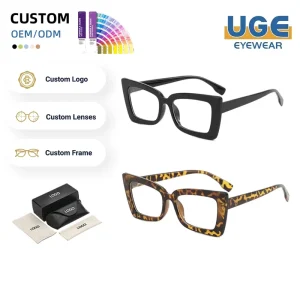 Vintage Rectangle Cat Eye Optical Frames for Women Anti Blue Light Computer Glasses