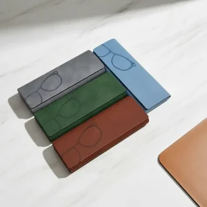 Vintage Rectangle Magnetic Snap PU Leather Eyeglasses Case