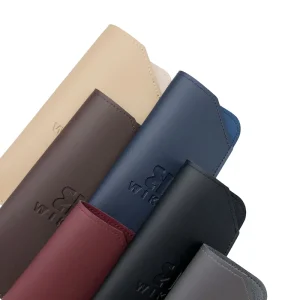 Vintage Red Soft PU Leather Sunglass Case Pouch for Eyewear Storage with Custom Logo