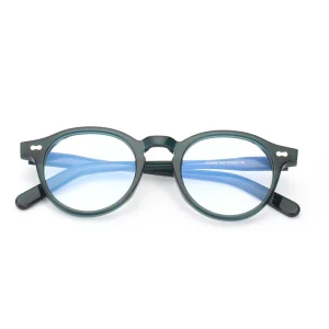 Vintage Retro Small Round Acetate Optical Glasses, Striped Design, Unisex