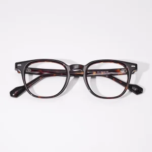 Vintage Retro Solid Pattern Full Rim Round Acetate Unisex Optical Eyewear Frames Fashionable Eyeglasses Diamond Face Shape Match