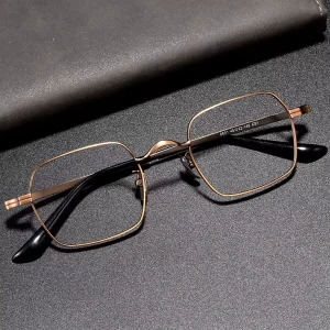 Vintage Retro Titanium Eyeglasses Vacuum IP Electroplating Men Business Optical Frame Spectacles