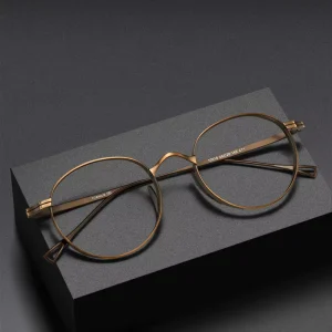 Vintage Retro Titanium Prescription Eyeglass Frames for Women and Men