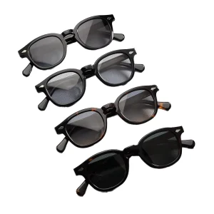 Vintage Round-Frame UV Protection Sunglasses for Women Red Blue