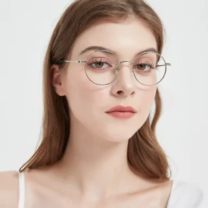 Vintage Round Metal Prescription Myopia Eyeglass Frames for Men and Women