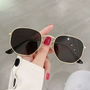 Vintage Small Irregular Metal Frame Sunglasses for Men and Women