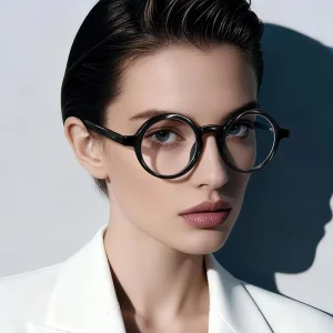 Vintage Small Round Eyewear Frames with Silicon Wave Design and CP Pin Temples