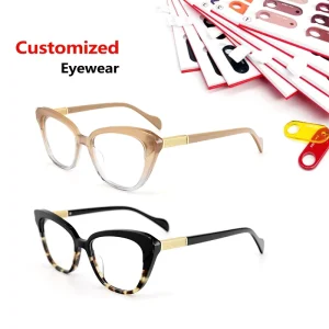 Vintage Solid-Pattern Full-Rim Acetate Cat-Eye Optical Eyewear for Women