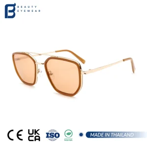 Vintage Square Metal Sunglasses with Gradient Lenses