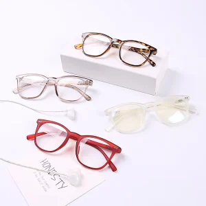 Vintage Square Oversized Women’s Reading Glasses, Flexible Metal Spring-Hinge Frame