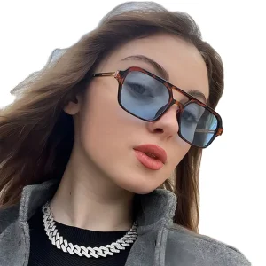 Vintage Square Punk Sunglasses Steampunk Small Sun Glasses for Men Women Retro Eyewear