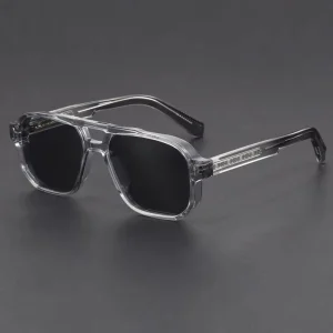 Vintage Square Sunglasses for Men Black UV400