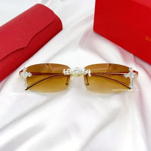 Vintage Square Sunglasses with Rhinestones for Women