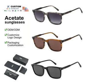 Vintage Square UV400 Acetate Sunglasses for Men Unisex