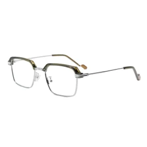 Vintage Trendy Retro Artistic Metal Unisex Full-Rim Minimalist Myopia Eyeglass Frames with Simple Lenses Natural Look