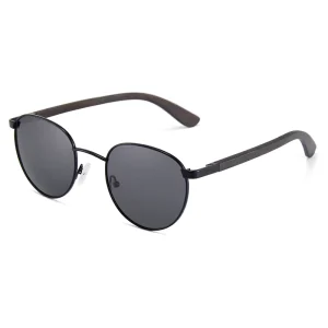 Vintage Women’s Full-Rim Metal-Frame Wooden Polarized Sunglasses Lightweight UV400 Multi-Color
