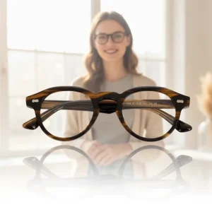 VisionPlus Retro Eyeglasses Frames Oval Optical Eyeglasses Unisex High End Acetate Prescription Eyeglasses Frames Luxury