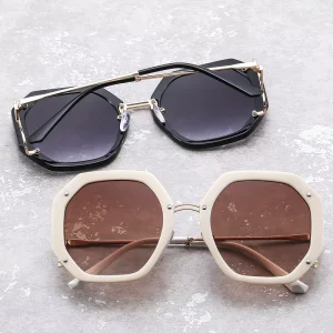W68082 Korean Style Retro Sunglasses Unisex PC Frame Oversized UV400 Tac Sun Driving Glasses for Europe America Men Women’s