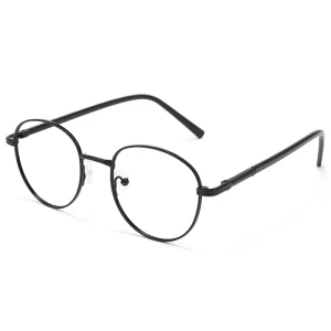 W7022F Vintage Gold-Rimmed Full-Frame Metal Eyeglass Frame for Women