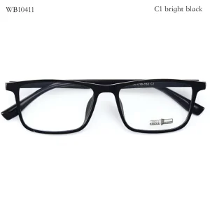 WB10411 TR90 Square Solid Gray Large Frame Unisex Glasses Frames All Face Shapes Lightweight Ultra Thin Durable