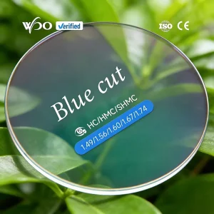 WDO Factory 1.56 Blue Cut Optical Lenses HMC SHMC Two piece Single Vision Blue Blocking UV420 Resin Material 75mm Diameter