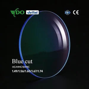 WDO Source Factory High Quality Two piece 1.56 HMC Blue Cut UV420 Resin Single Vision Optical Lens with 75mm Diameter UC Coating