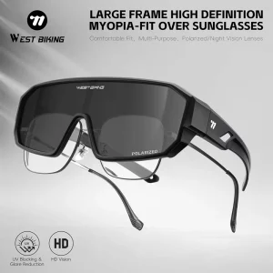 WEST BIKING Polarized Cycling Drive Sunglasses Anti UV Eyewear for Myopia Bicycle Glasses Outdoor Sports Cycling Sunglasses