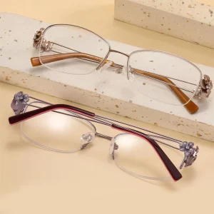WTT TTW8007 Half-Rim Eyeglasses Frames with Spring Casting Temples