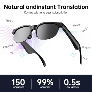 Waterproof Polarized Sports Sunglasses with AI Translation Bluetooth