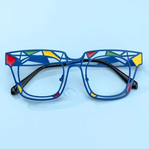 Wesee Square Metal Frames Eyeglasses Eyewear Frame Eyeglasses Optical Frames Glasses for Women