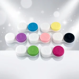 White Blue Green Black Pink Purple Candy Color Contact Lens Storage Box for Travel
