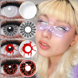White Multicolored Flag Cosplay Contact Lenses