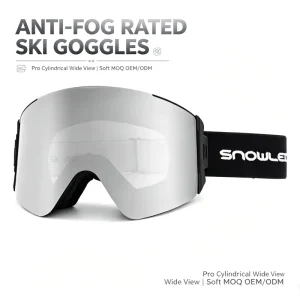 Wide-View Anti-Fog OTG Cylindrical Snowboard Goggles with Nose Guard