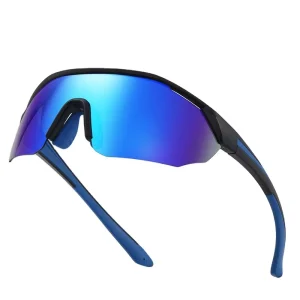Windproof Sports Sunglasses Sport UV400 Square Transparent and Green Full-Rim Unisex One-Piece Lens Custom