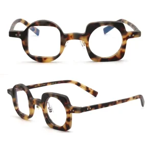 Women Acetate Round Square Optical Eyeglasses Frame Men Eyeglass Frame Light Customize logo Tortoise Glasses Frames
