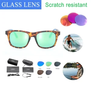 Women Custom Logo Design High Quality Sun Shades Gifts Retro Tortoise Pattern Frame UV400 Polarized Fishing Sunglasses for Men