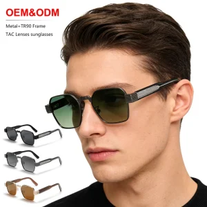 Women Men Designer UV400 Polarized Glasses High Quality Fashion Vintage Summer Metal+TR90 Big Frame Sunglasses