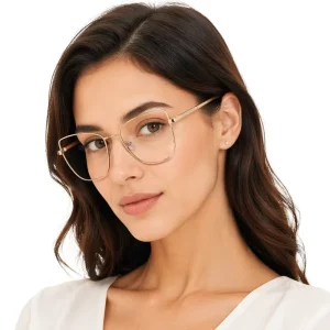 Women Metal Optical Frames Custom Logo Blocking Optical Frame Anti Blue Light Glasses