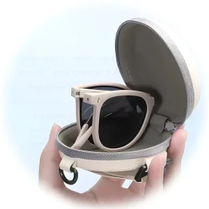 Women Round TR90 Frame Sunglasses Fashion Lightweight Foldable Sunglasses Trendy Customizable Foldable Sunglass for Women