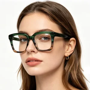 Women’s Acetate Eyeglass Frames Anti Blue Light Square Optical Frames Supplier