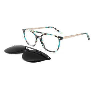 Women’s Acetate Optical Frames Sunglasses Clip-On Eyeglasses China Manufacture